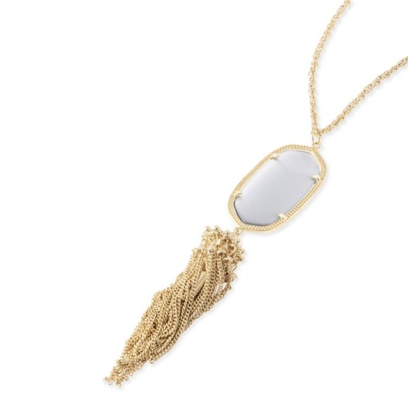 Kendra Scott Rayne Gold Long Pendant Necklace in Cats's Eye - Picture 3 of 9